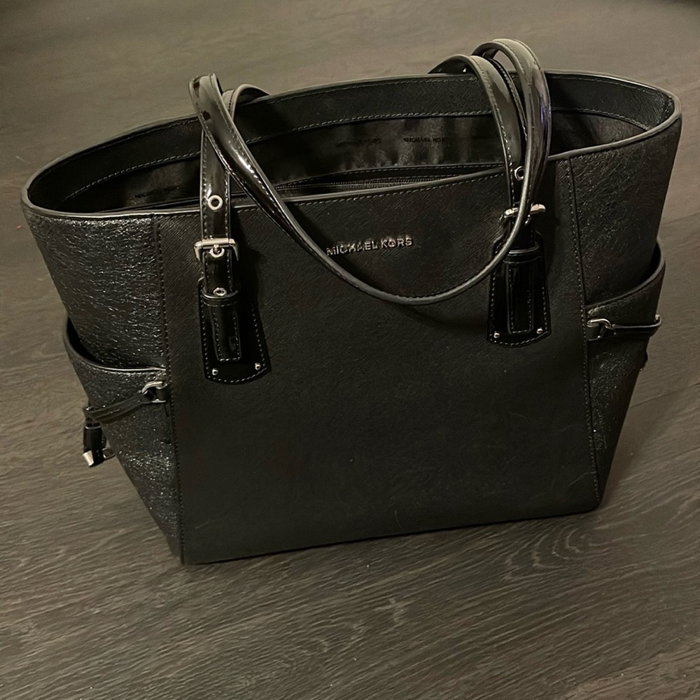Michael Kors black tote bag